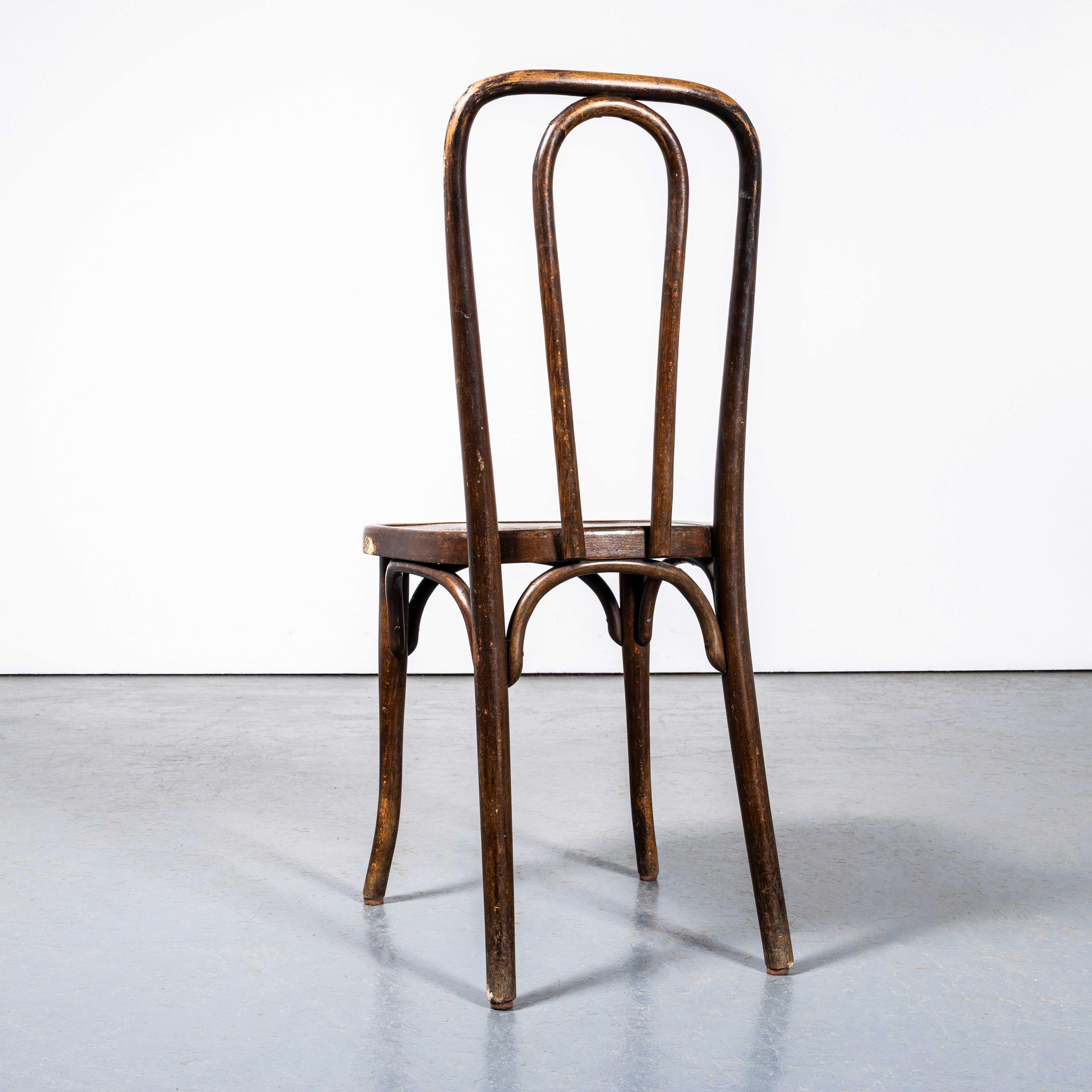 1940's Thonet Original Square Hoop Back Bentwood Dining Chairs - Set Of Four im Angebot 3