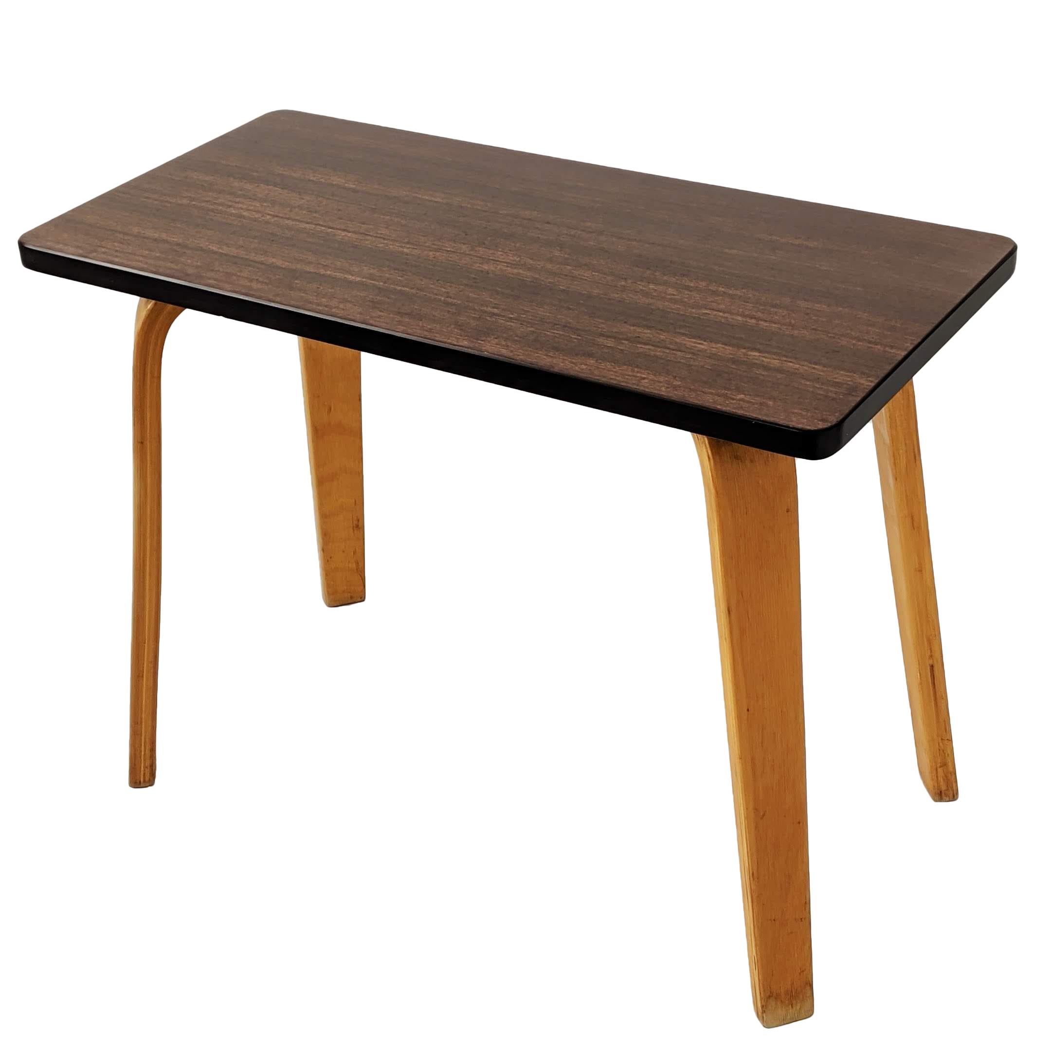 1940s Thonet Formica Woodgrain finish  Side Table on Bentwood legs, USA For Sale