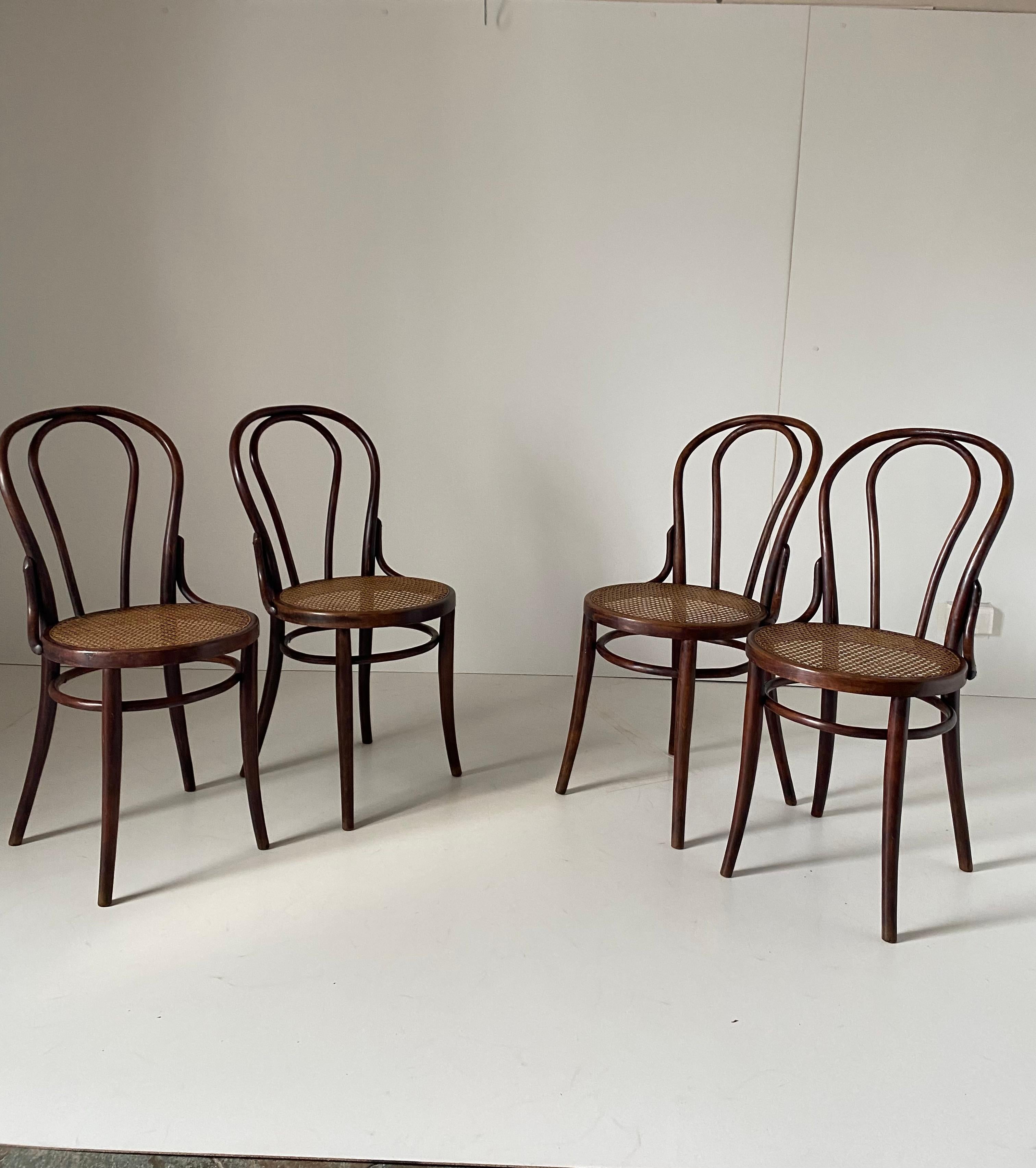Wicker Thonet Style Dining Chairs 