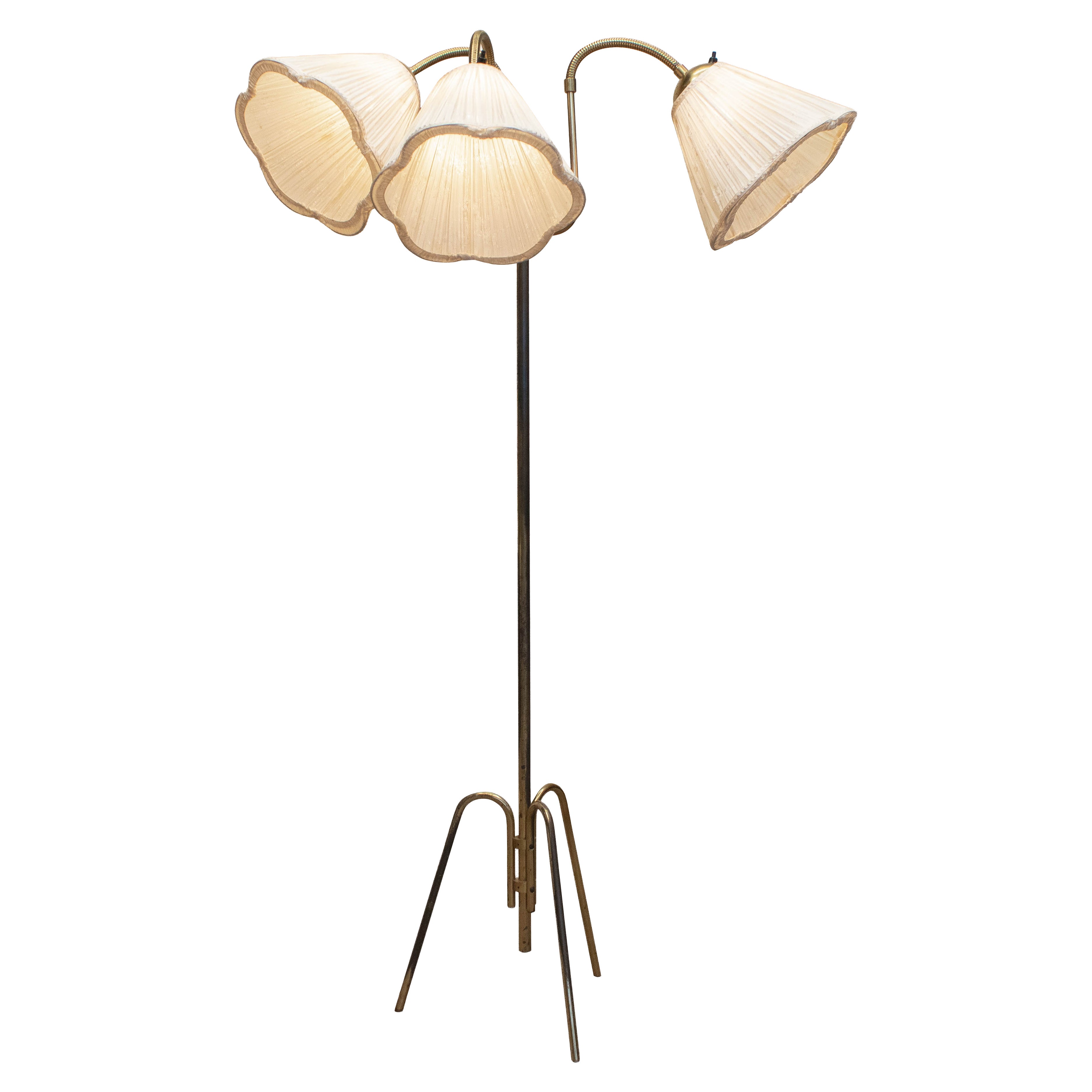 1940s , Three-Shade Floor Lamp by Nordiska Kompaniet, Sweden