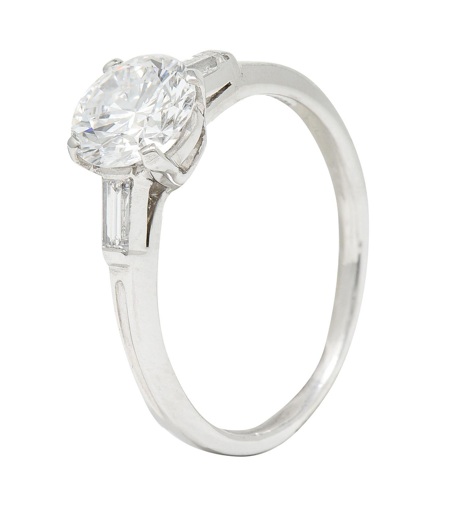 Tiffany & Co. 1.35 Carats Diamond Platinum Engagement Ring GIA 5