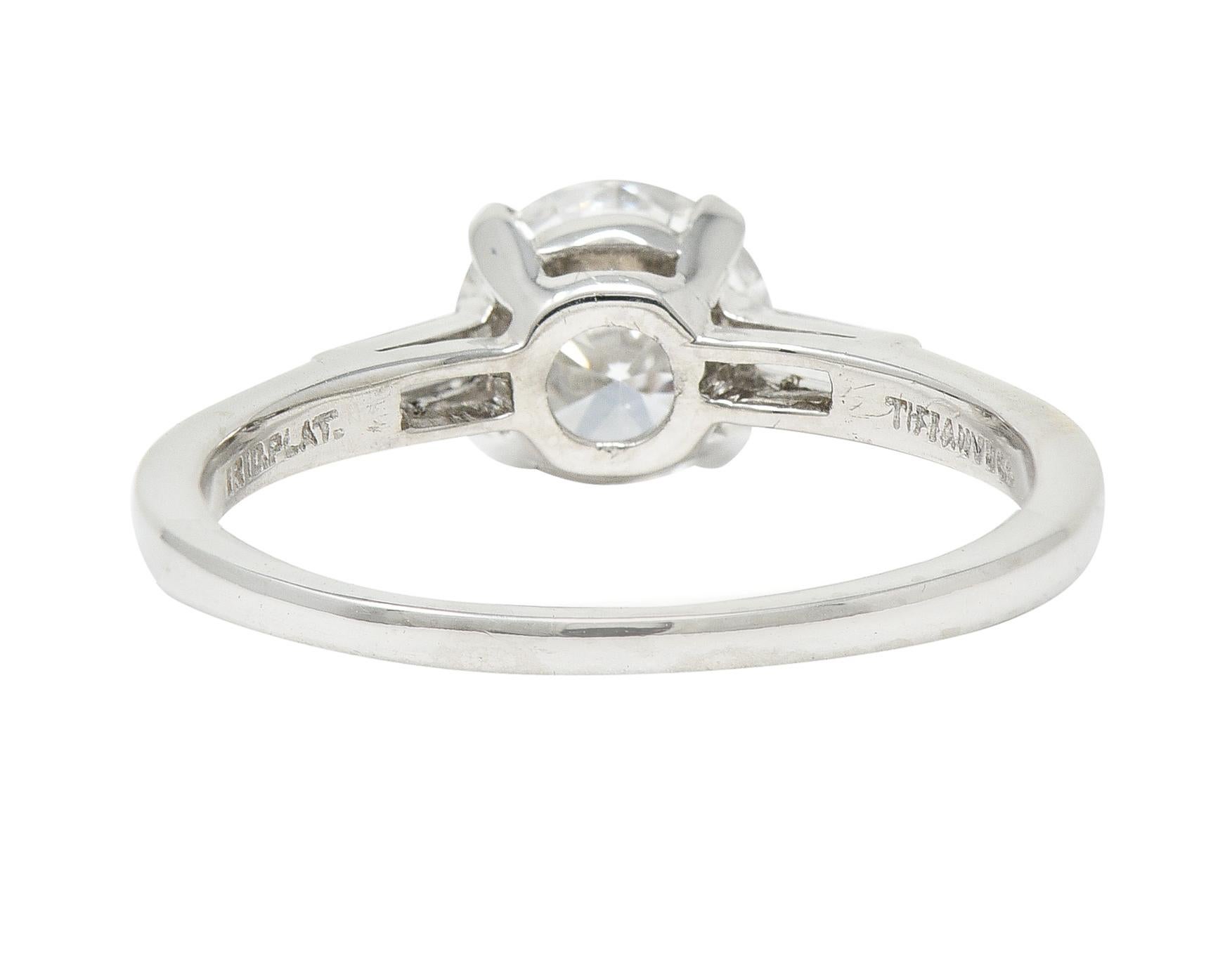 Brilliant Cut Tiffany & Co. 1.35 Carats Diamond Platinum Engagement Ring GIA