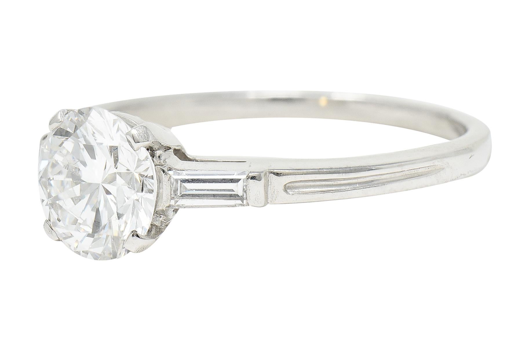 Women's or Men's Tiffany & Co. 1.35 Carats Diamond Platinum Engagement Ring GIA