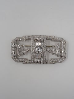 1940s Tiffany & Co. Diamond Platinum Geometric Brooch Highly Collectible