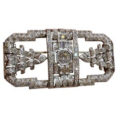 1940s Tiffany & Co. Diamond Platinum Geometric Brooch Highly Collectible