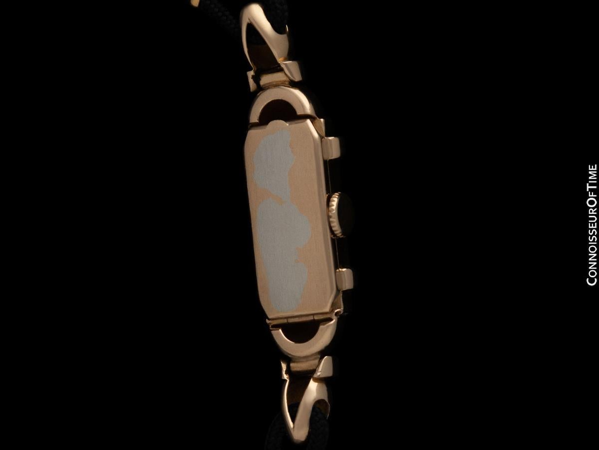 1940er Jahre TIFFANY & CO. Damen-Vintage-Uhr - 14K Gold mit Diamanten und Rubinen im Zustand „Hervorragend“ im Angebot in Suwanee, GA