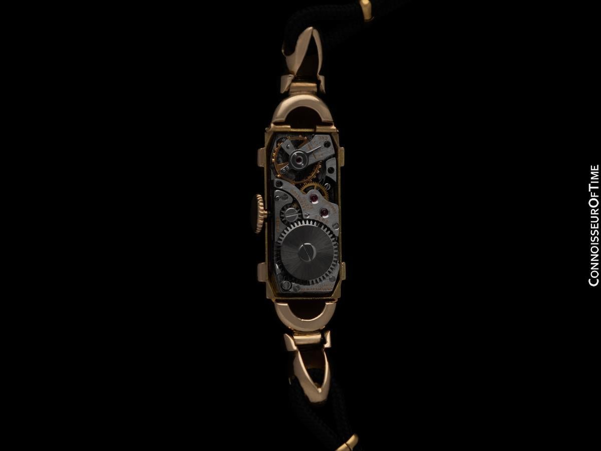 1940er Jahre TIFFANY & CO. Damen-Vintage-Uhr - 14K Gold mit Diamanten und Rubinen im Angebot 1