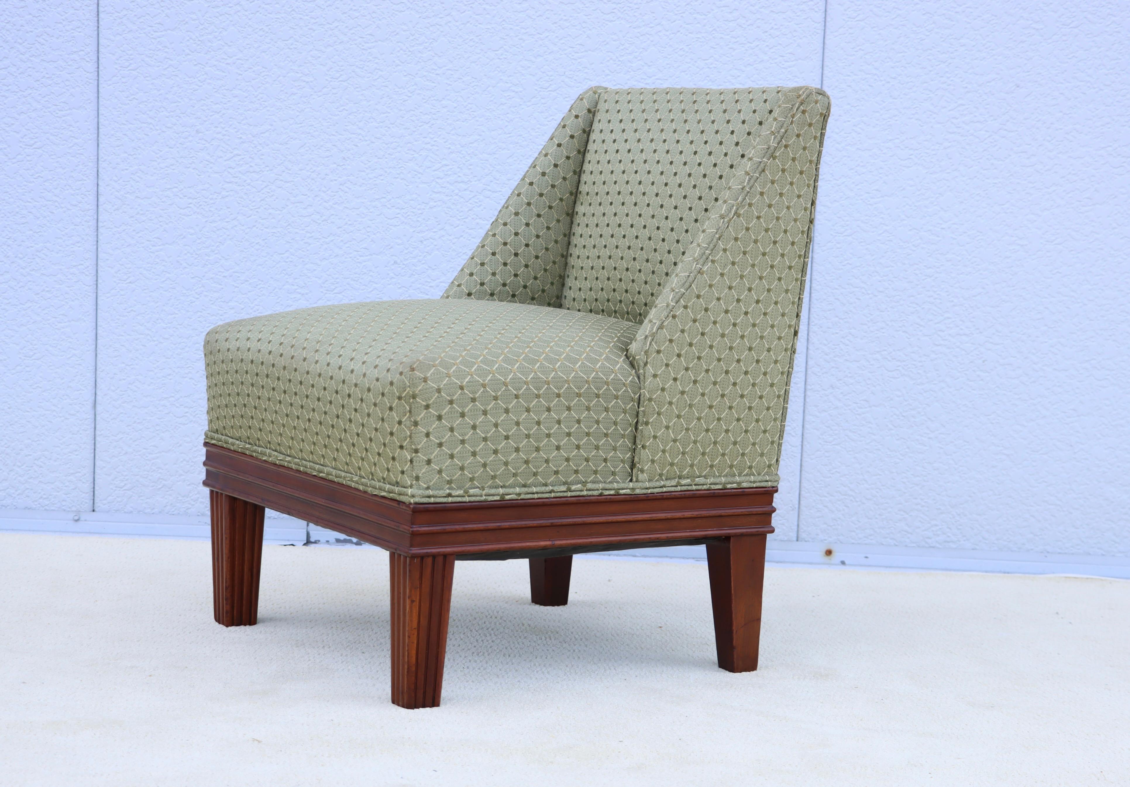 Mid-Century moderno Sedia Slipper in mogano Tommi Parzinger del 1940 in vendita