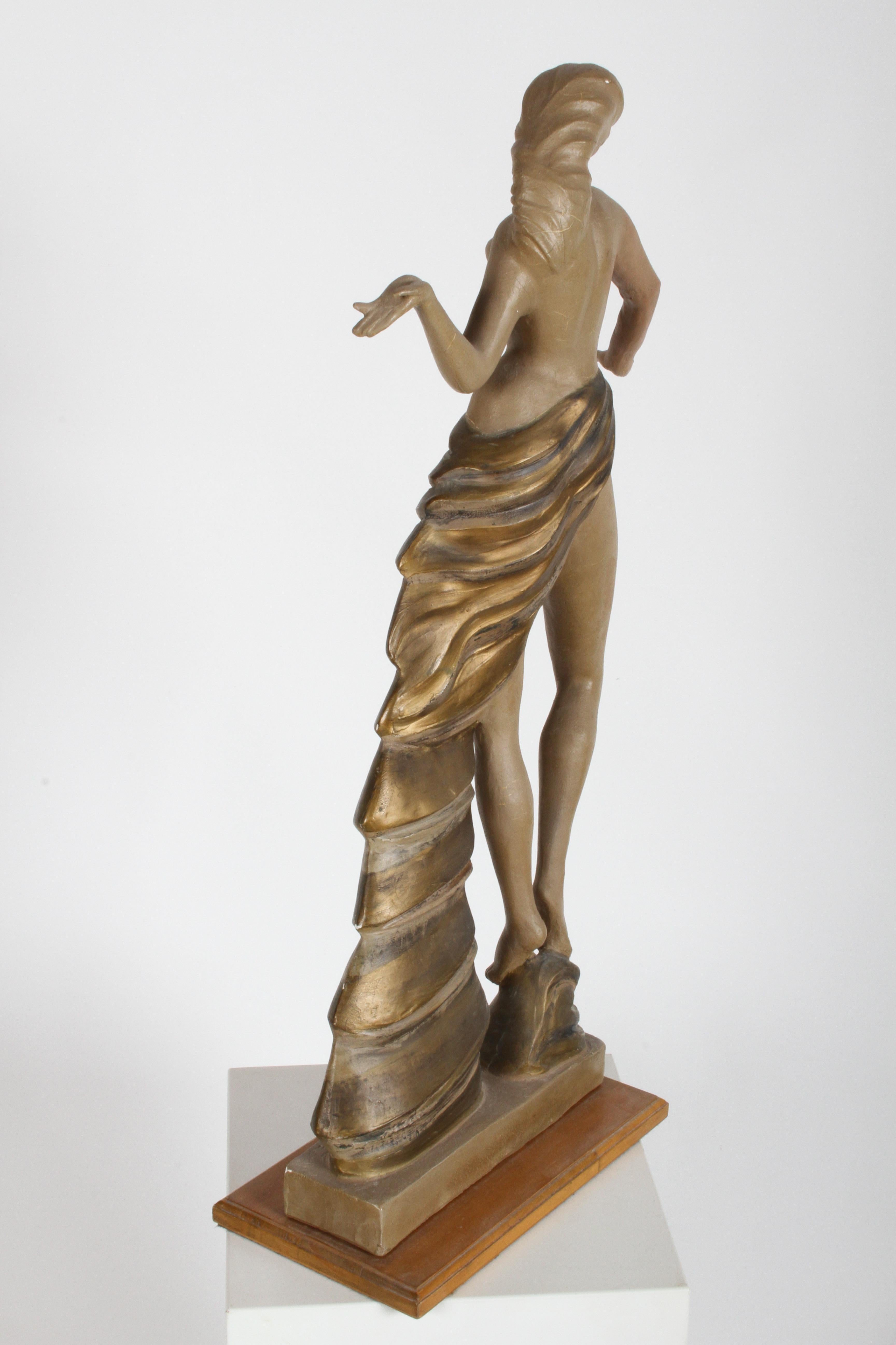 1940er Jahre Topless Flamenco-Tänzer Gips-Skulptur im Stil von Frederick Weinberg im Angebot 4