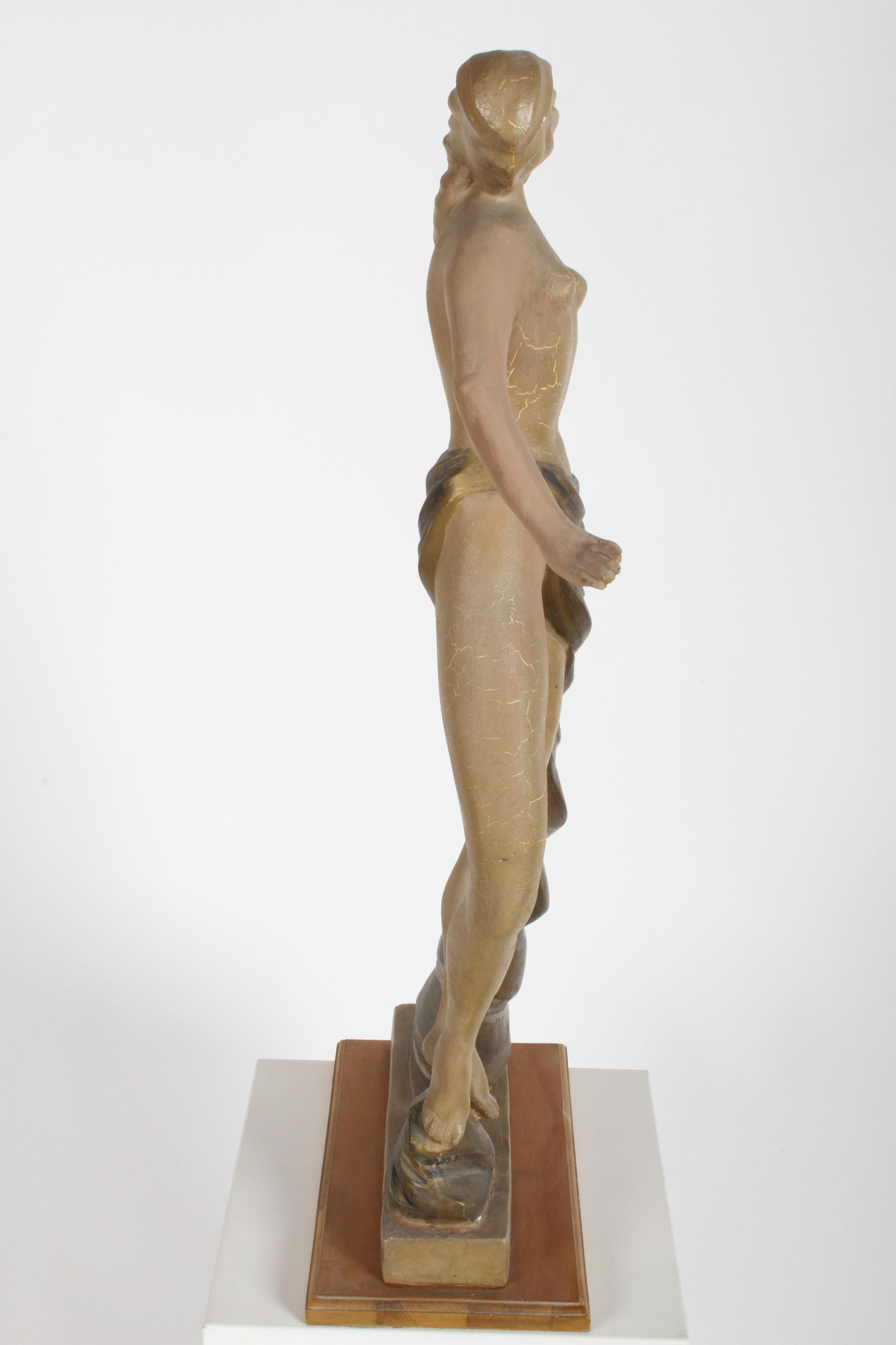 1940s Topless Flamenco Dancer Plaster Sculpture Style of Frederick Weinberg For Sale 3