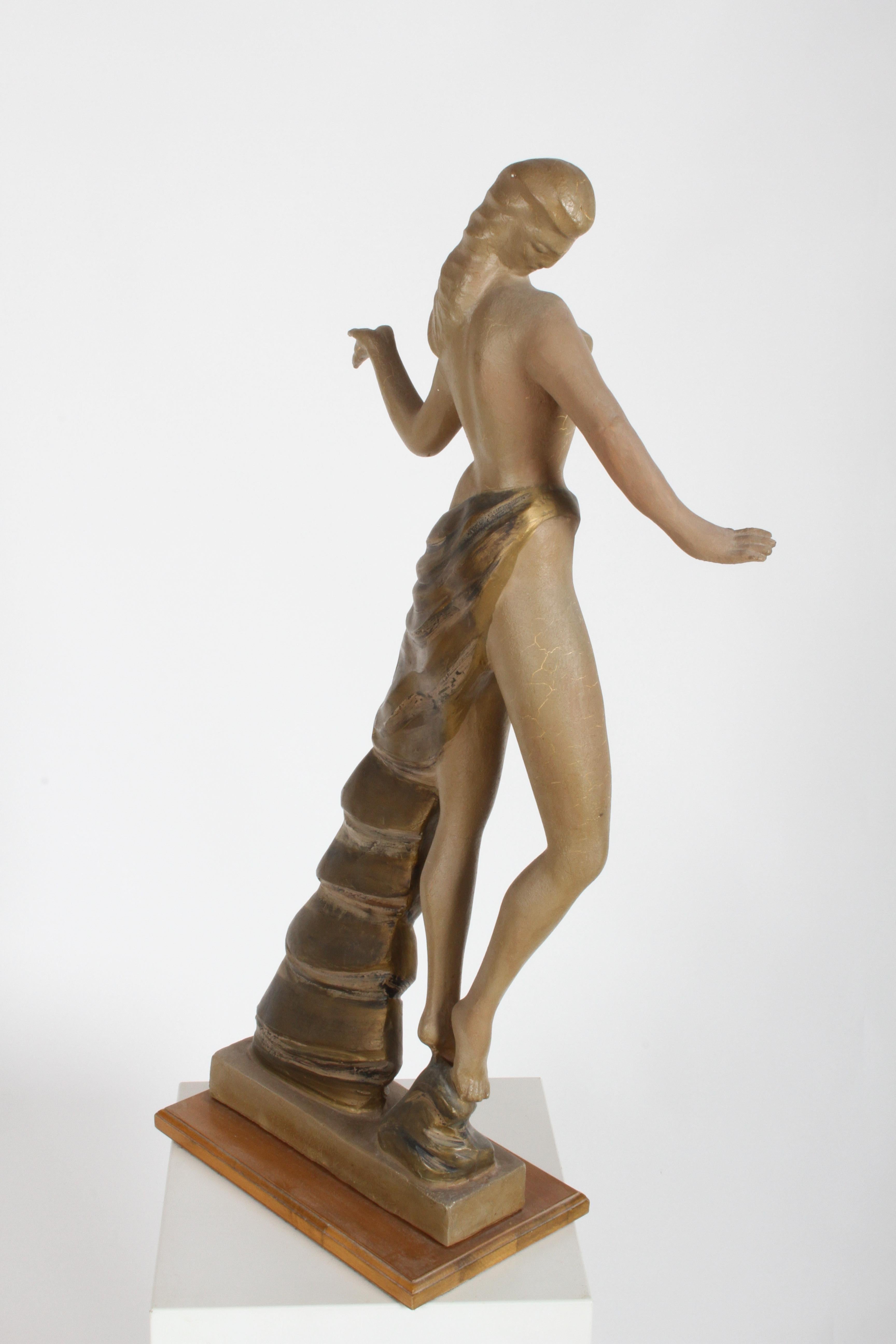 1940er Jahre Topless Flamenco-Tänzer Gips-Skulptur im Stil von Frederick Weinberg im Angebot 7