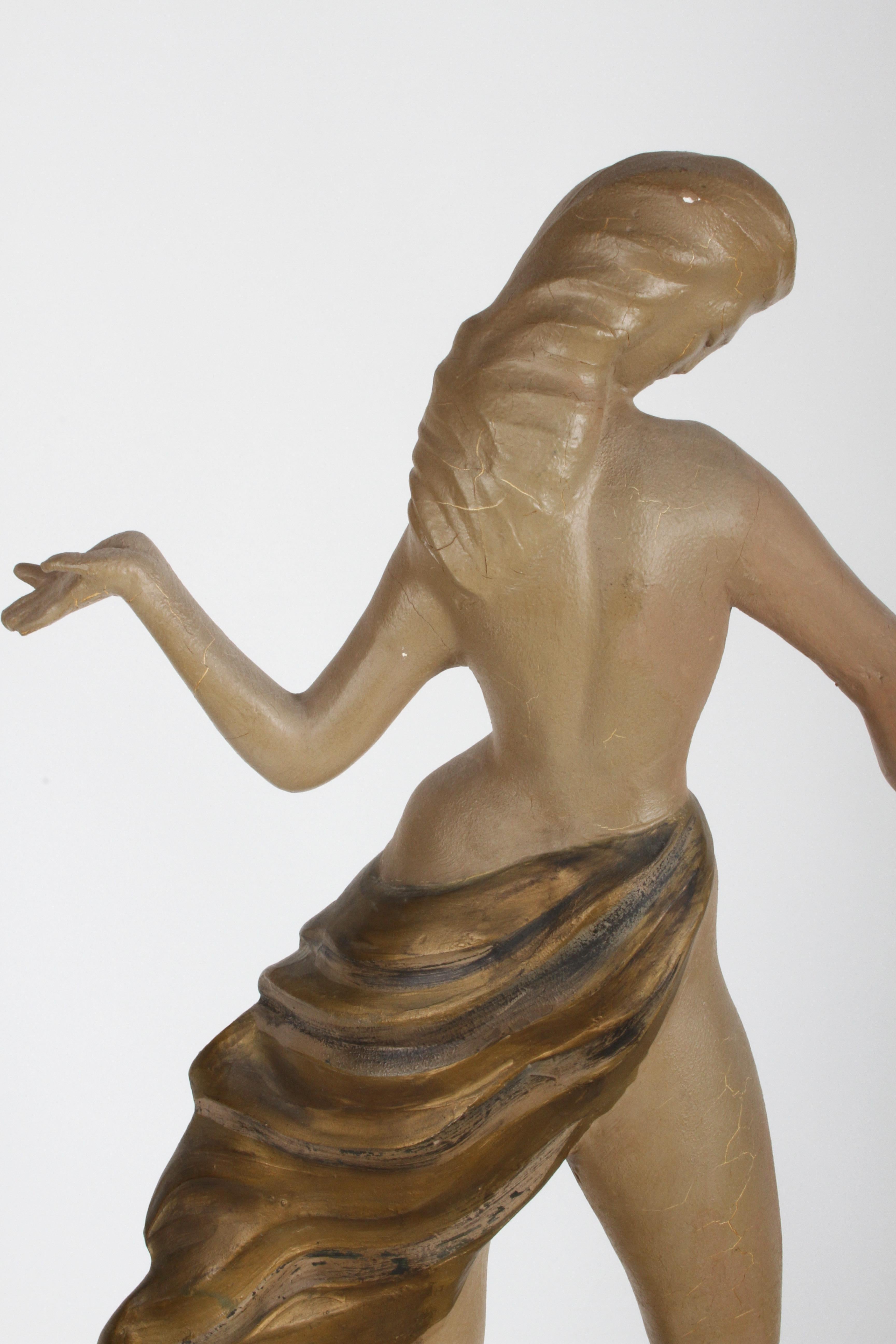 1940s Topless Flamenco Dancer Plaster Sculpture Style of Frederick Weinberg For Sale 5