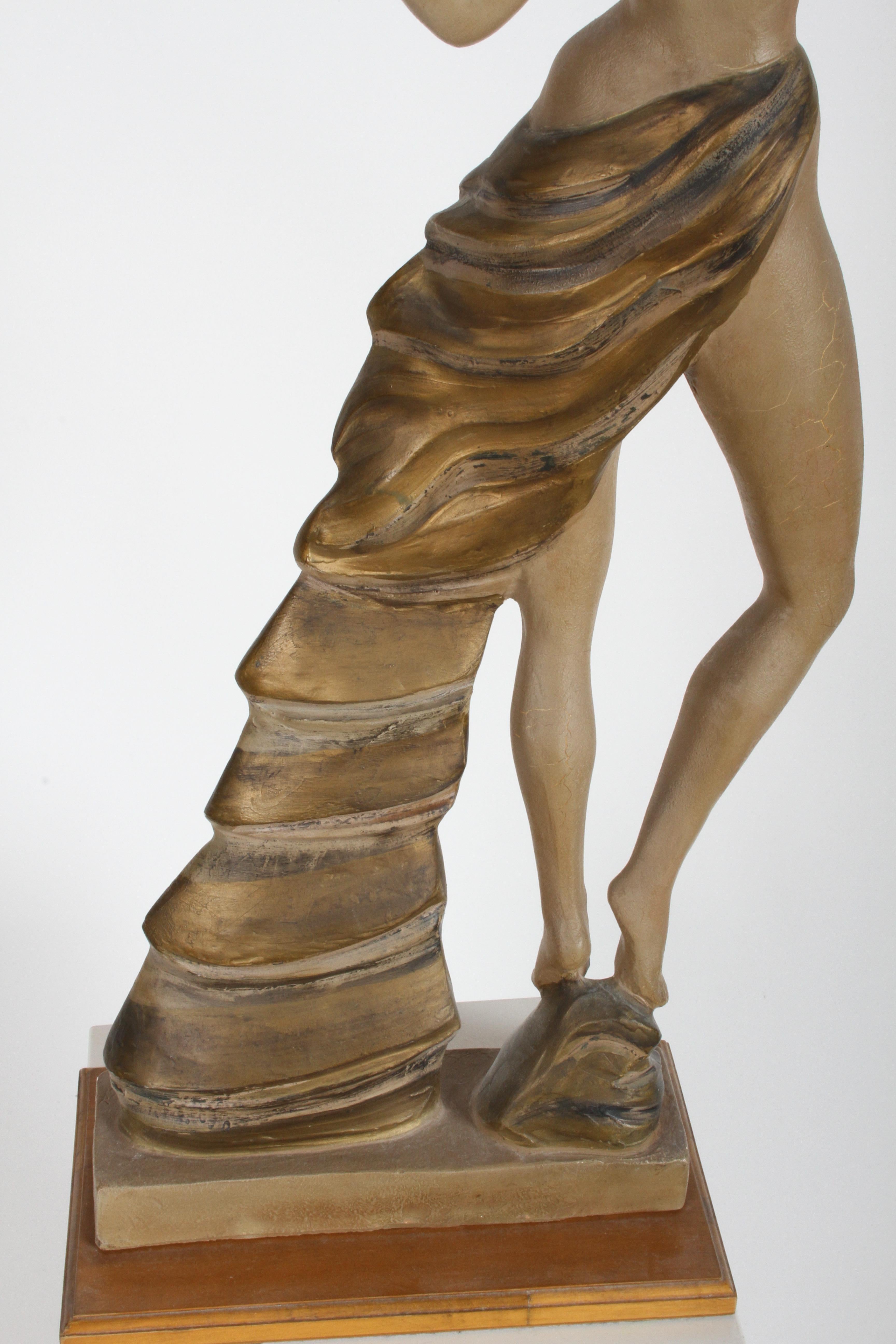 1940er Jahre Topless Flamenco-Tänzer Gips-Skulptur im Stil von Frederick Weinberg im Angebot 9