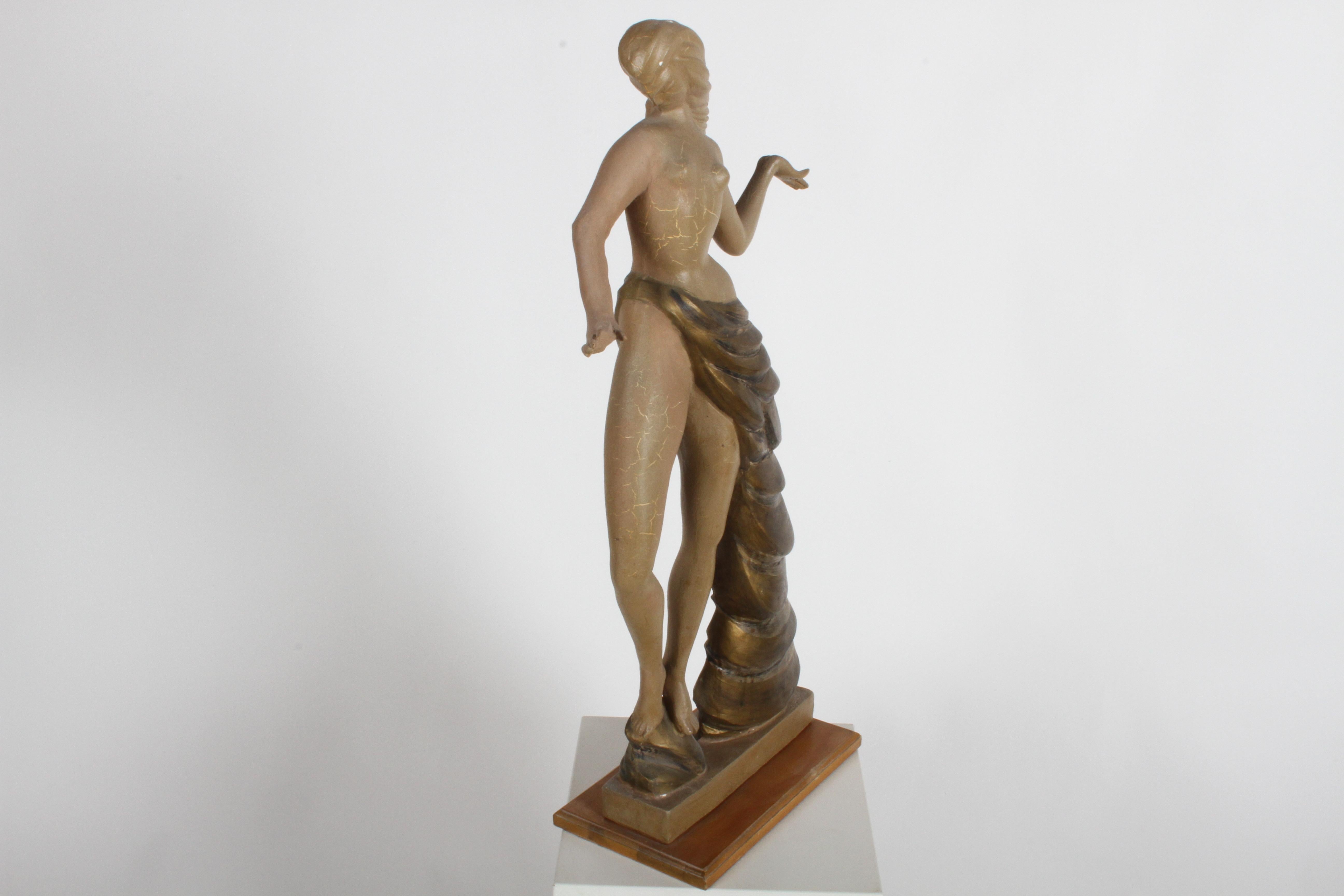 1940er Jahre Topless Flamenco-Tänzer Gips-Skulptur im Stil von Frederick Weinberg (Moderne der Mitte des Jahrhunderts) im Angebot