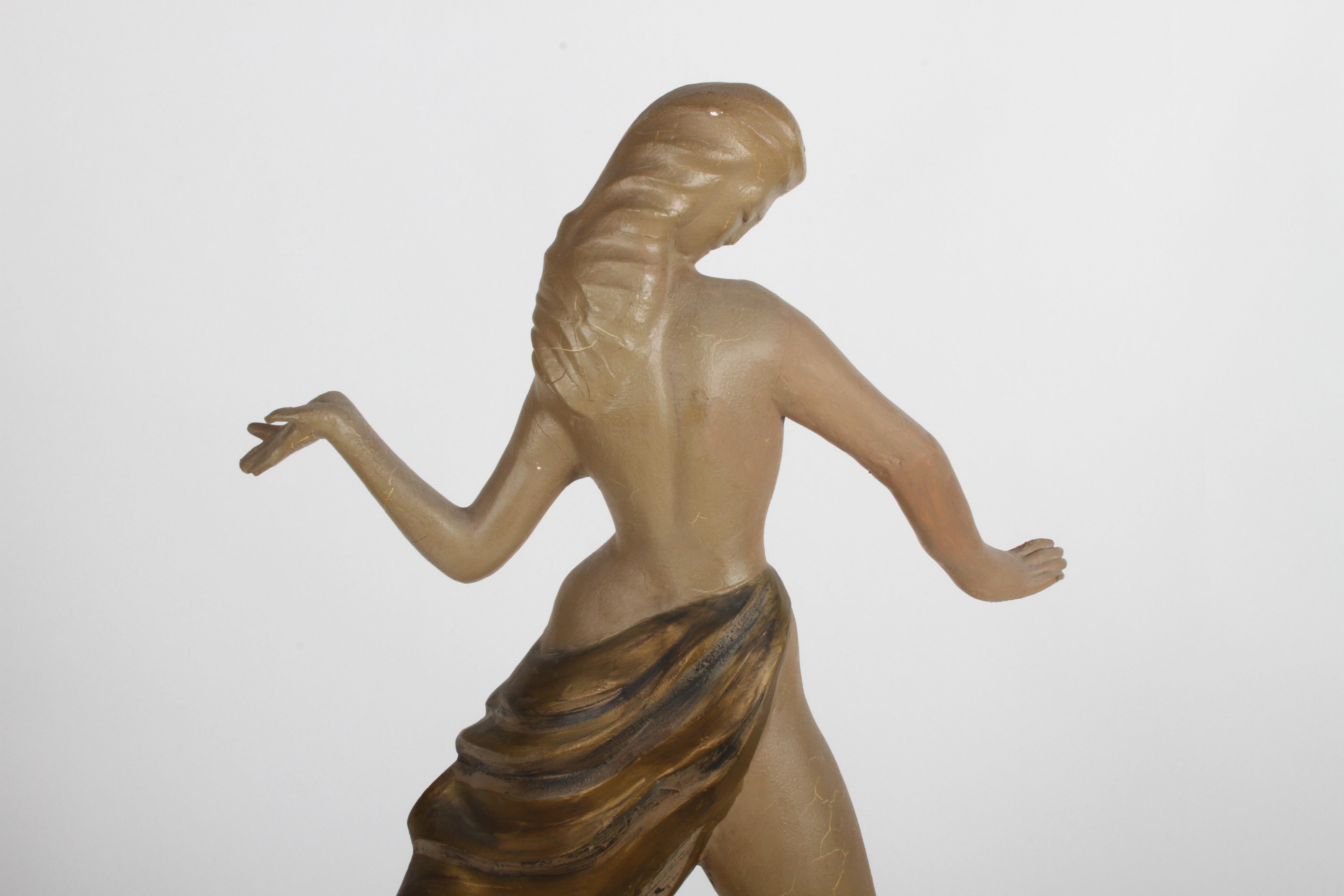 1940er Jahre Topless Flamenco-Tänzer Gips-Skulptur im Stil von Frederick Weinberg im Zustand „Gut“ im Angebot in St. Louis, MO