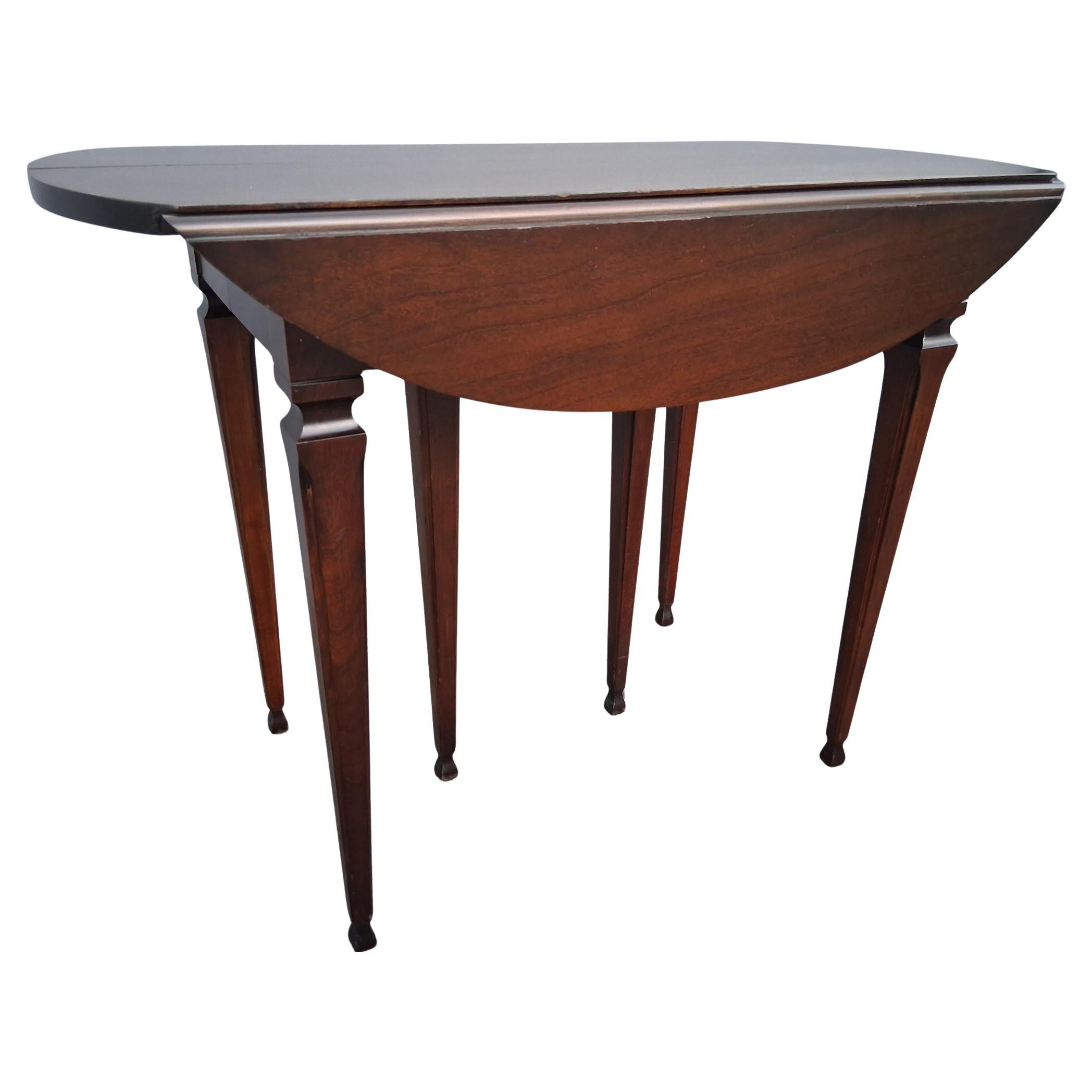 1940
s Traditional 4 Leaf "Hide Away" Collapsible Dining Table by John Widdicomb For Sale