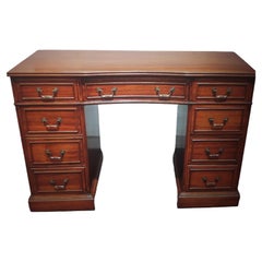 Vintage 1940's Traditional style 9 Drawer Mahogany Writing Desk