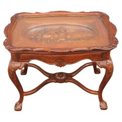 1940's Traditional style Carved Cherub Wood Tray Table