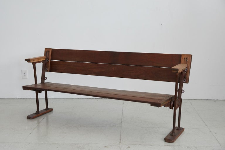 1940s Train Station Bench at 1stDibs | train station benches for sale, old train station bench 