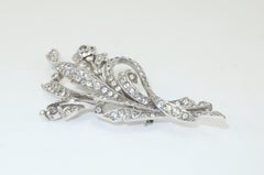 1940's Trifari Rhinestone Floral Spray Brooch