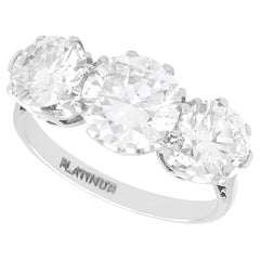 1940s 3.84 Carat Diamond Trilogy Engagement Ring in Platinum