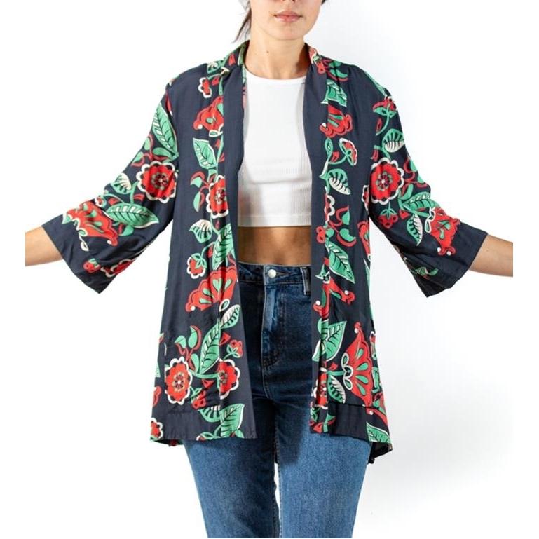 1940S Tropical Cold Rayon Top In Good Condition For Sale In New York, NY