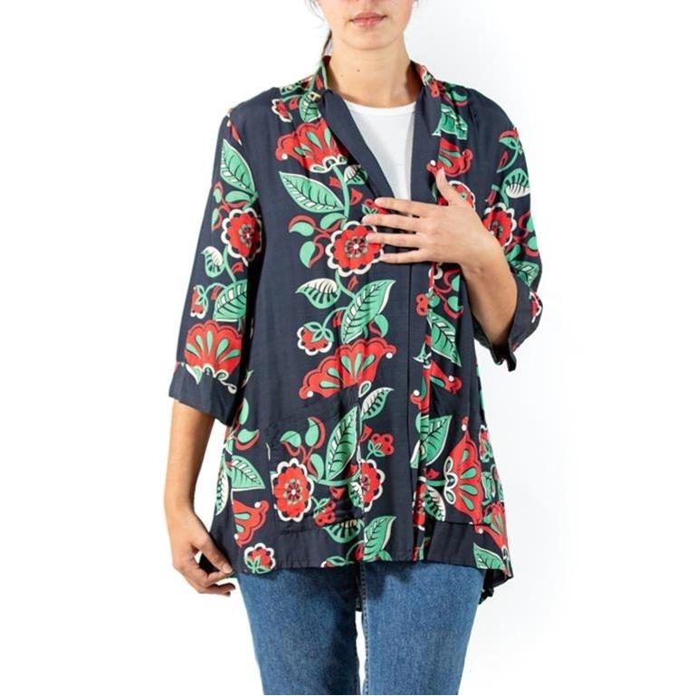 Women's or Men's 1940S Tropical Cold Rayon Top For Sale