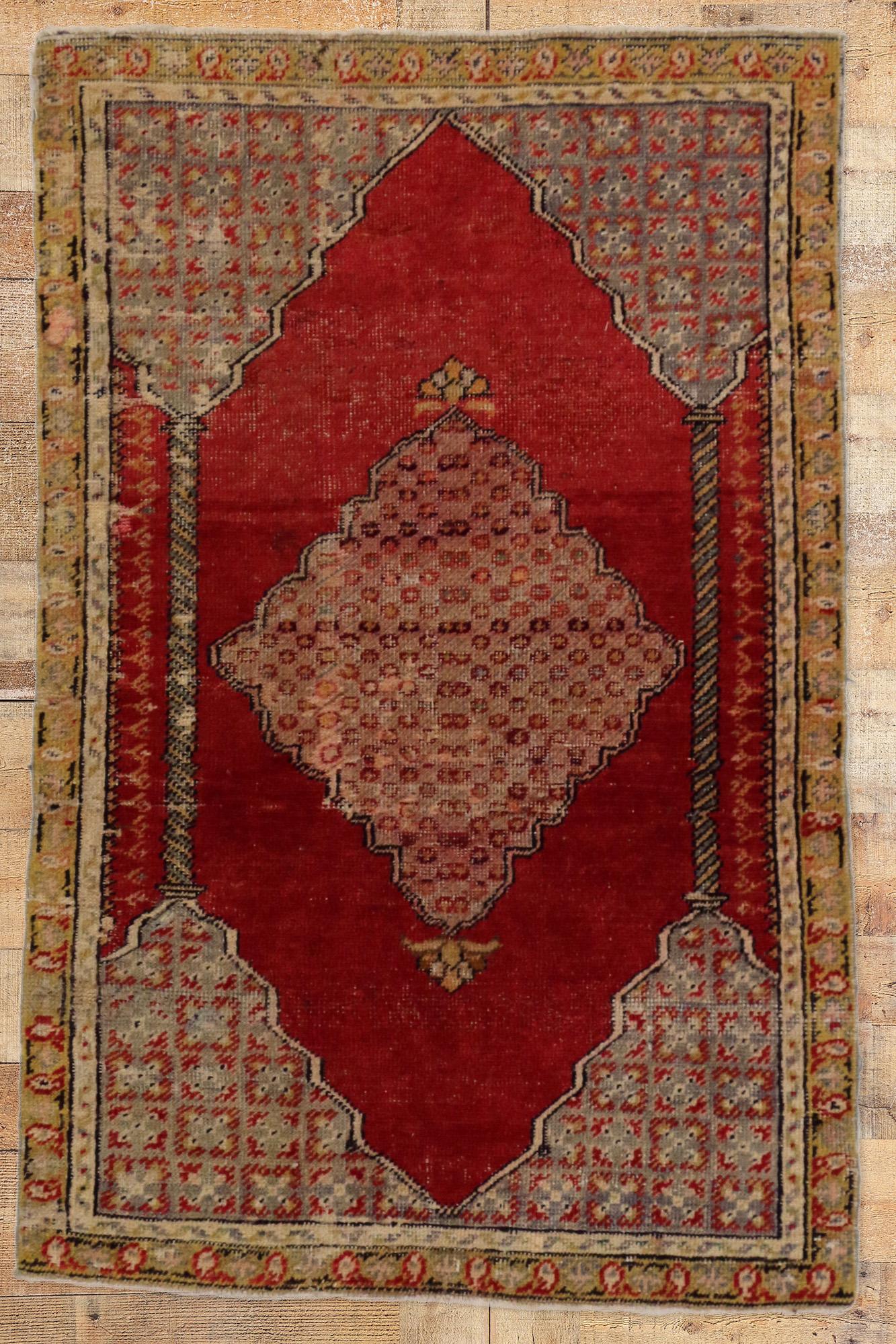 1930’s Turkish Oushak Carpet with Modern Style For Sale 3