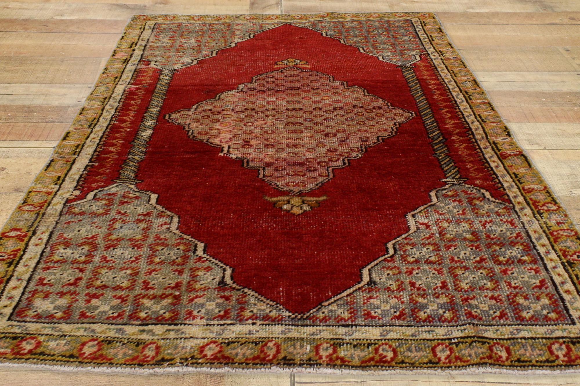 Hand-Knotted 1930’s Turkish Oushak Carpet with Modern Style For Sale