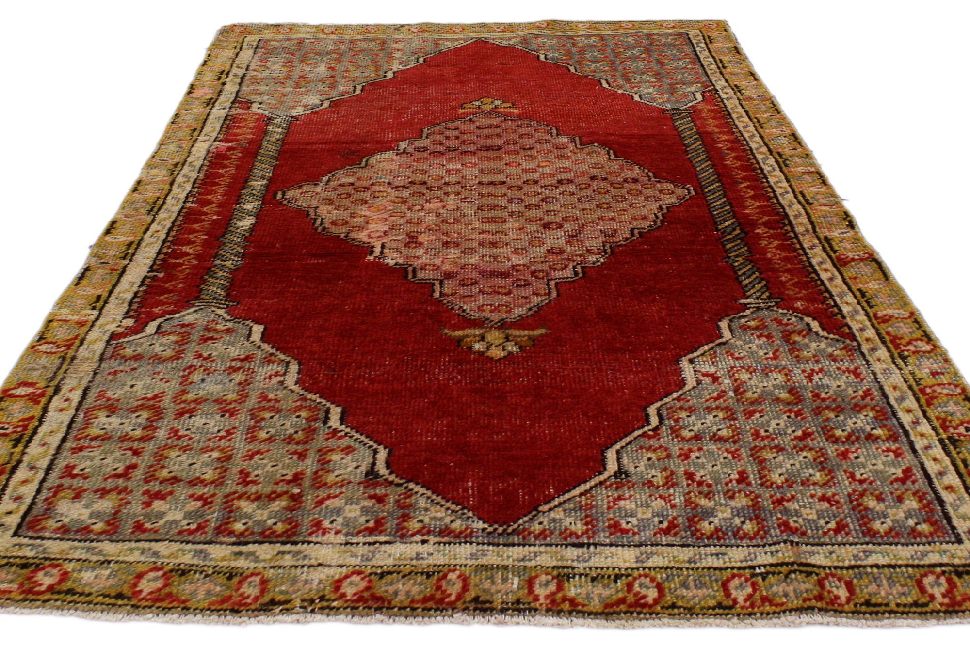 1930’s Turkish Oushak Carpet with Modern Style In Good Condition For Sale In Dallas, TX