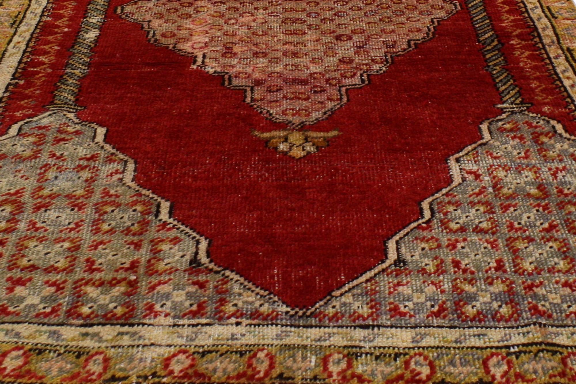 Wool 1930’s Turkish Oushak Carpet with Modern Style For Sale