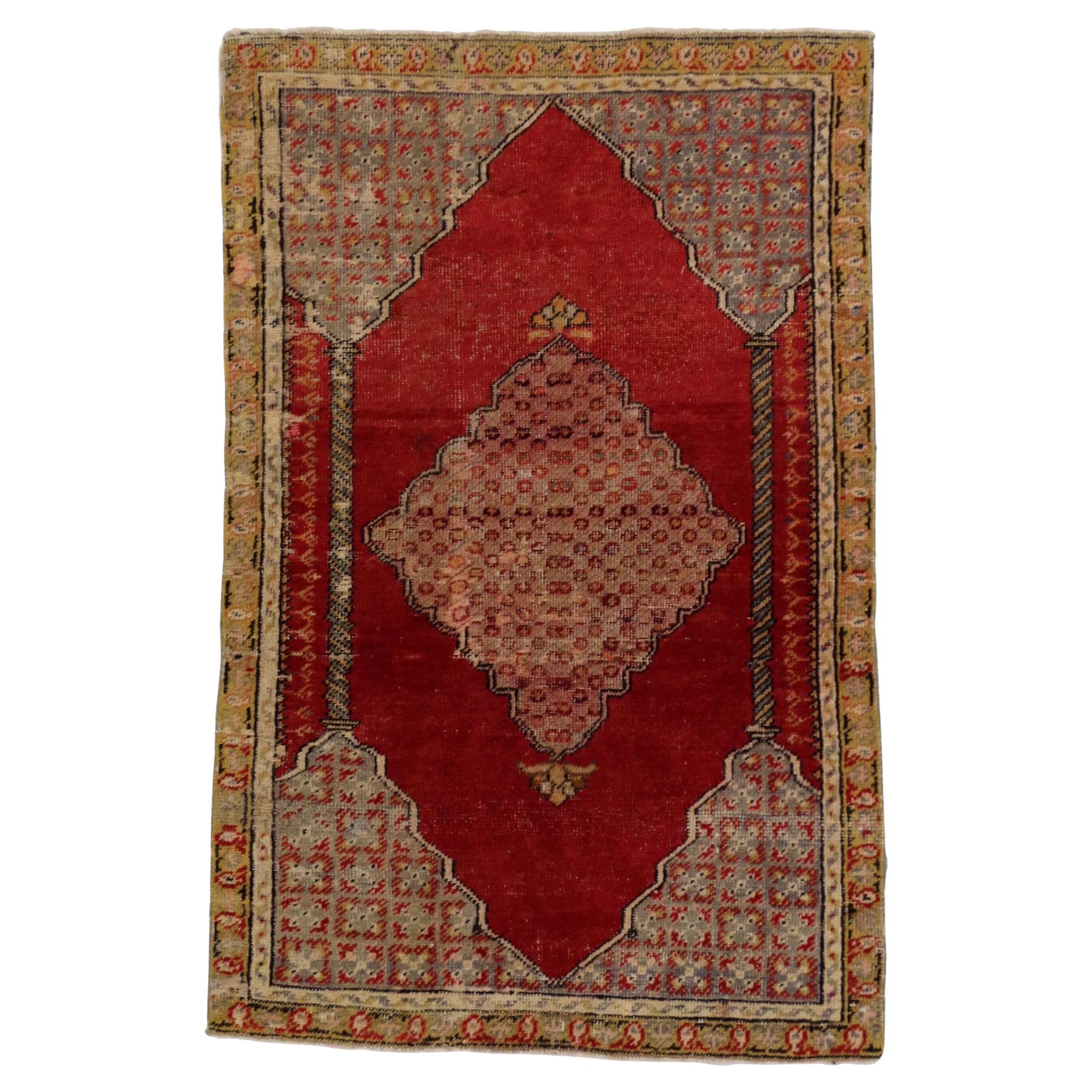1930’s Turkish Oushak Carpet with Modern Style
