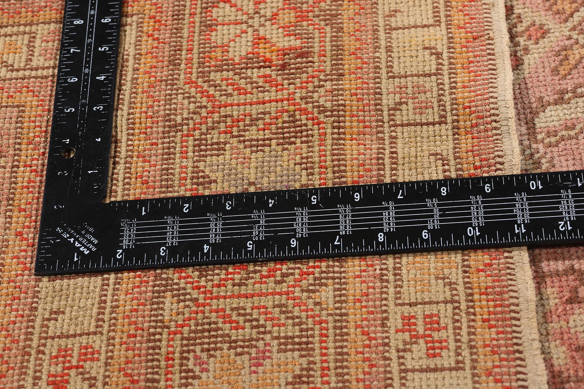 20th Century 1940's Turkish Pink Oushak Carpet with Modern Style For Sale