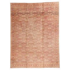 1940's Turkish Pink Oushak Carpet with Modern Style