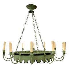1940’s Twelve-arm French Tole Chandelier