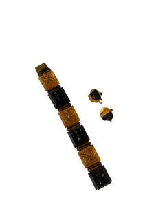 1940's Two-Tone Lucite Bracelet & Earring Set