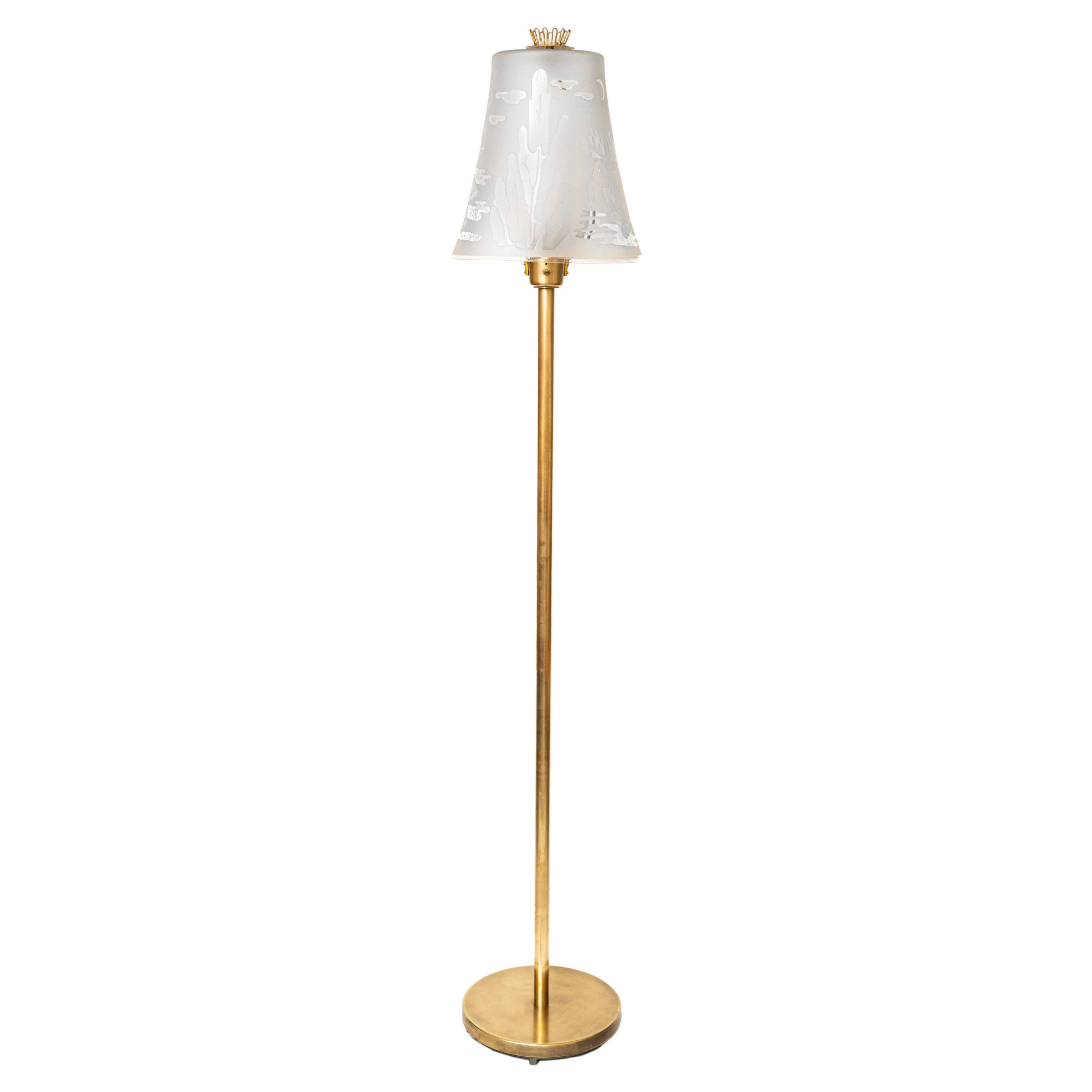 1940s U. Skogh Floor Lamp Produced by Glössner & Co.