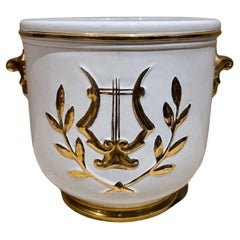 1940s Ugo Zaccagnini Italian Ceramic Cachepot Portrait Planter Italy