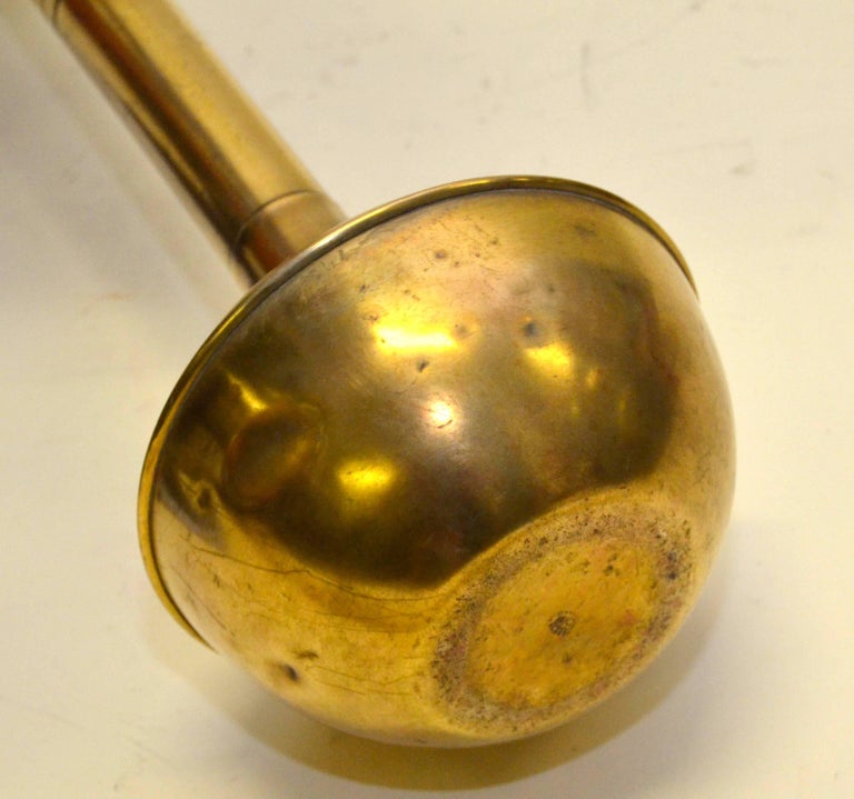 1940s Unique Tall Brass Vintage Ashtray with Bounce Back Base For Sale at 1stDibs