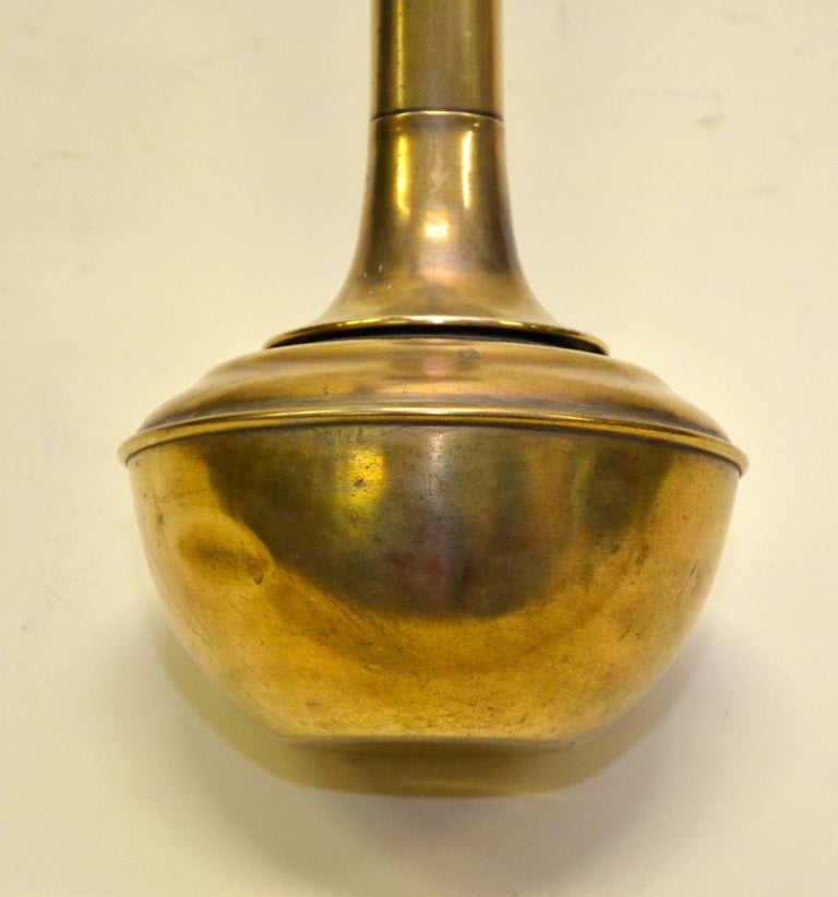 1940s Unique Tall Brass Vintage Ashtray with Bounce Back Base For Sale at 1stDibs