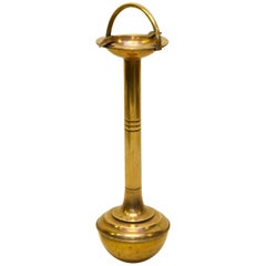 1940s Unique Tall Brass Vintage Ashtray with Bounce Back Base
