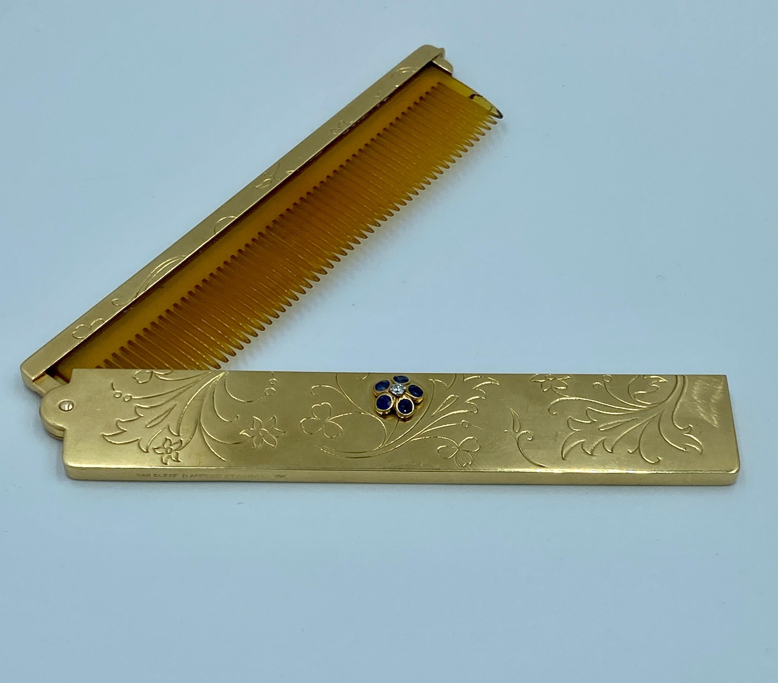 Van Cleef & Arpels - Peigne à cheveux en or 18 carats des années 1940 en vente 2