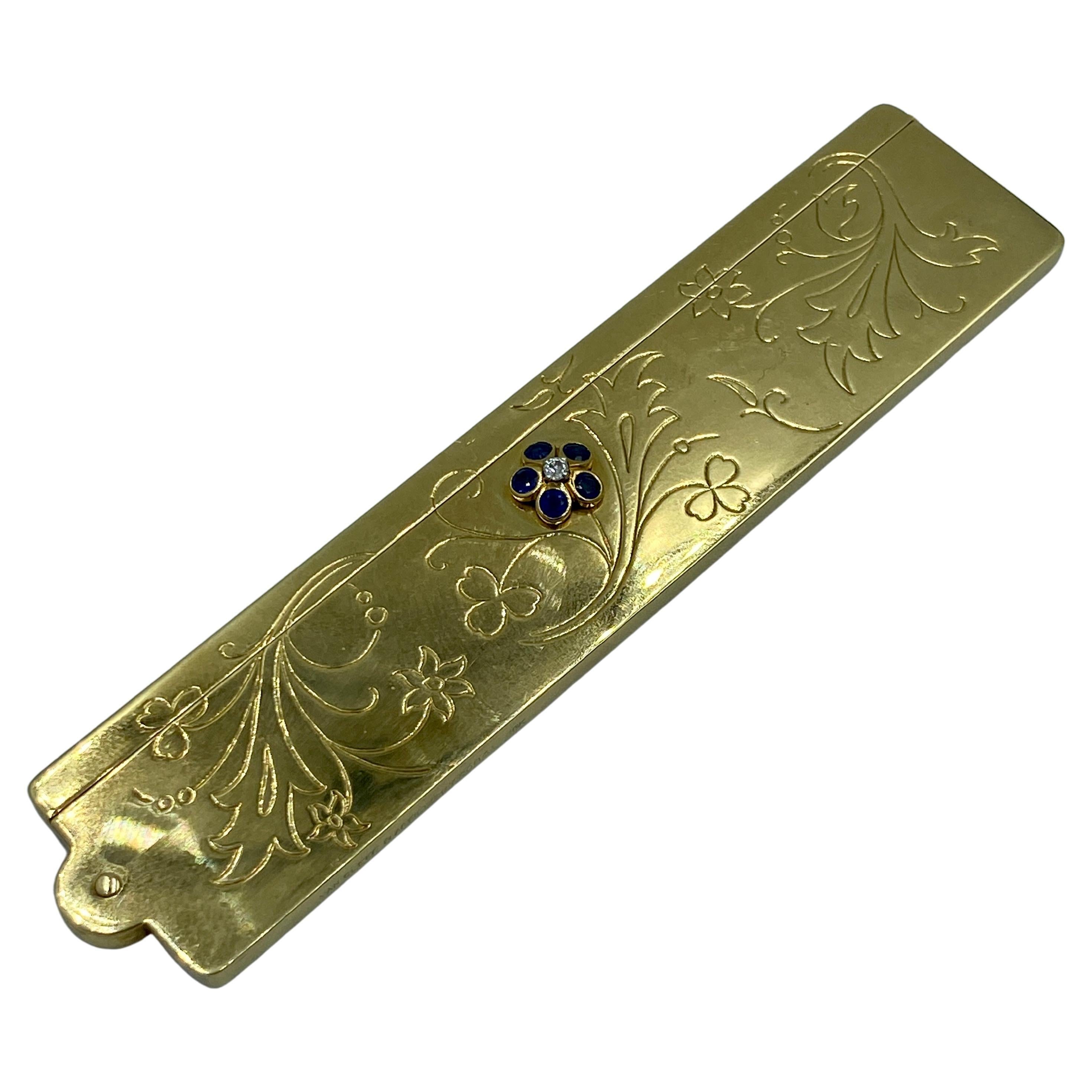 Peineta de oro de 18 quilates Van Cleef & Arpels de los años 40 en estuche