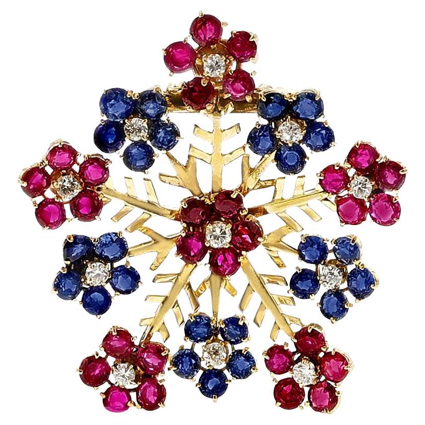 1940s Van Cleef & Arpels Hawaiian Snowflake Brooch, 18k