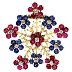 1940s Van Cleef & Arpels Hawaiian Snowflake Brooch, 18k