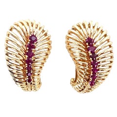 1940s Van Cleef & Arpels Retro Ruby Earrings