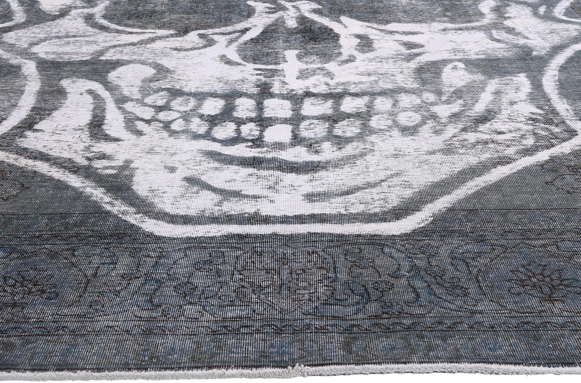 Perse Tapis crâne délavé vintage délavé inspiré par Alexander McQueen en vente