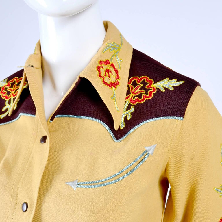 1940s Vaquero Western Cowboy Shirt and Pants Cowgirl in Gabardine w ...