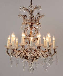 1940s Venetian Crystal Beaded Chandelier