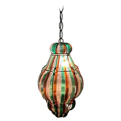 1940s Venini Lantern in Murano Glass by Fulvio Bianconi